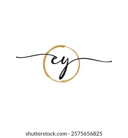 E Y Initial Script Letter Beauty Logo Template