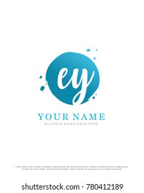 E & Y initial splash logo template vector