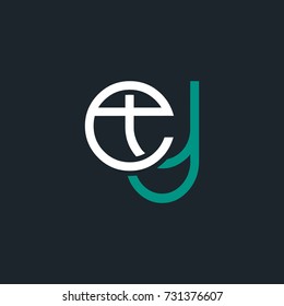 E Y joint letter logo round design vector