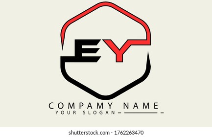  E and Y letter based logo design template