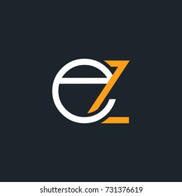 E Z joint letter logo round design vector