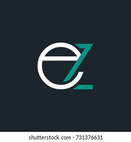 E Z joint letter logo round design vector