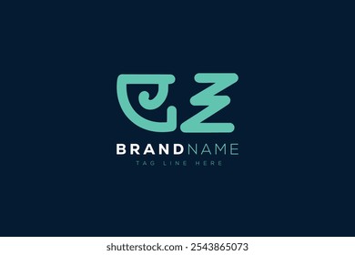 Diseño de logo E y Z. EZ Cartas abstractas Logo Monograma. Este diseño de logotipo es el proceso de crear un símbolo visual que representa una marca, empresa o individuo.