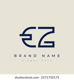 E and Z logo design. EZ abstract Letters Logo Monogram. This logo design is the process of creating a visual symbol that represents a brand, company, or individual.