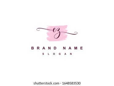 e z script logo abstract initial signature letter icon design in vector editable file.