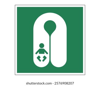 E046 – Infant's Lifejacket - ISO 7010 Safety Sign for Indicating Location of Infant's Lifejackets