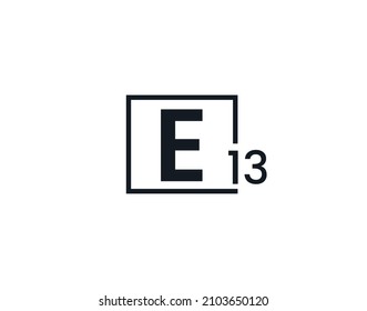E13, 13E Initial letter logo