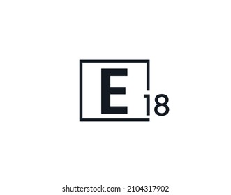 E18, 18E Logo de la letra inicial