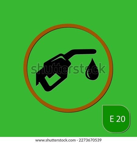 E20 Petrol\Fuel nozzle icon. Vector, EPS 8