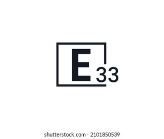 E33, 33E Initial letter logo
