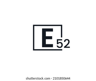 E52, 52E Initial letter logo