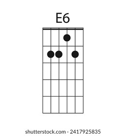 E6-Gitarren-Akkord-Symbol, Vektorgrafik-Design