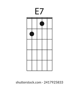 E7 guitar chord icon vector illustration design