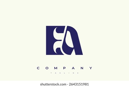 EA Abstract Geometric Logo Design. Modern and elegant logo design with simplistic typography elements, showcasing branding excellence.