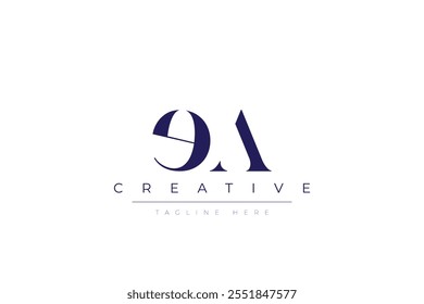 EA abstract minimalist letters Logo Monogram. It is a minimalist logo, this logo is made by combining two letters