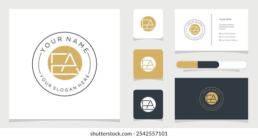 EA, AE, A, E Letras abstratas Monograma de logotipo.
design de logotipo e cartão de visita