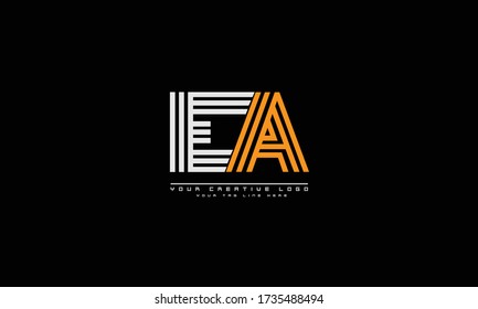 EA AE abstract vector logo monogram template