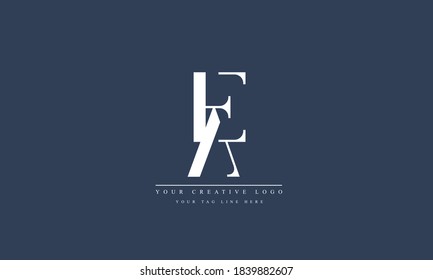 EA AE  abstract vector logo monogram template