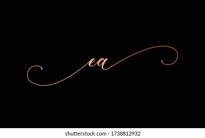 Ea Or Ae Cursive Letter Initial Logo Design, Vector Template