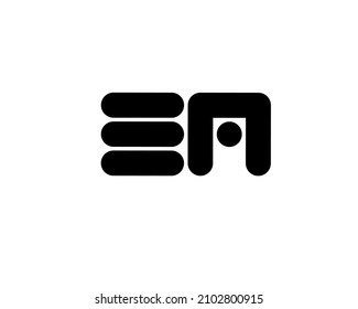 Ea ae e a initial letter logo isolated on white background.em logo