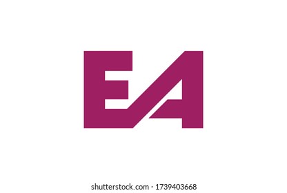EA or AE Letter Initial Logo Design, Vector Template