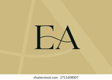 Diseño de icono de logotipo de letra EA o AE. Monograma de las iniciales de lujo de estilo clásico.