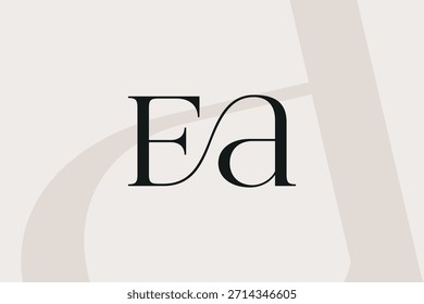 Diseño de icono de logotipo de letra EA o AE. Monograma de las iniciales de lujo de estilo clásico.