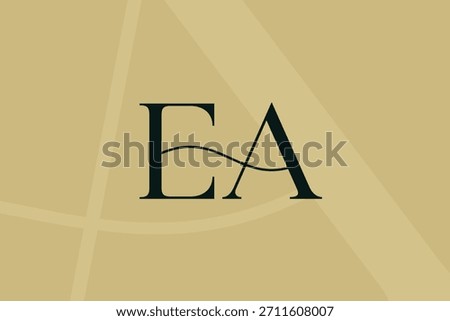 EA or AE letter logo icon design. Classic style luxury initials monogram.