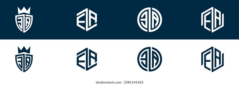 EA AE letter logo set design
