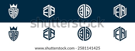 EA AE letter logo set design