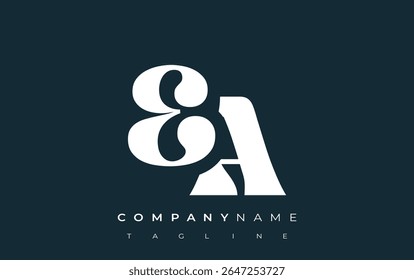 EA Creative Abstract Typography Logo Design. Elegant logo combining bold typography and creative shapes, ideal for branding and identity solutions.