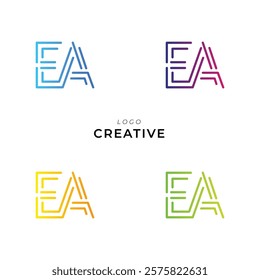 EA Creative Latter Logo Design. Monogram Design. By Custom Branding Logo. Creative Logo Design. Vector illustration. Modern Design. Logo Template.