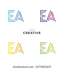 EA Creative Latter Logo Design. Monogram Design. By Custom Branding Logo. Creative Logo Design. Vector illustration. Modern Design. Logo Template.