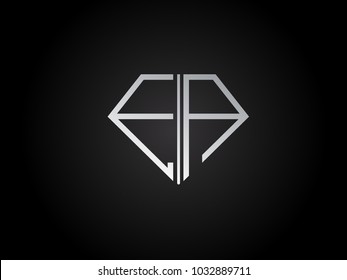 EA diamond shape silver color design