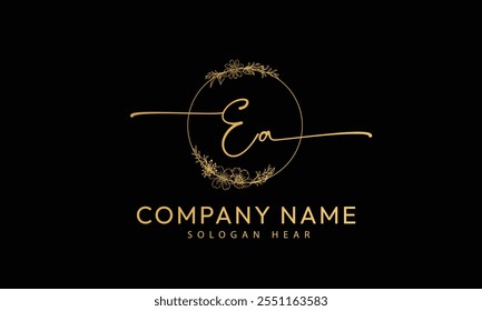 EA A E initial signature logo template vector