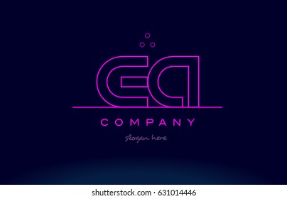 ea e a letter alphabet text pink purple dots contour line creative company logo vector icon design template
