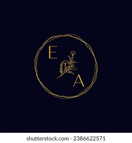 EA elegant wedding initial logo in high quality professional design that will print well across any print media