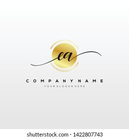 EA handwriting initial logo template vector.