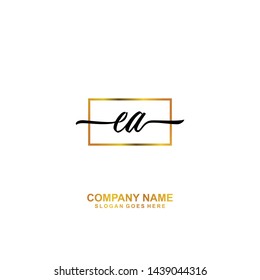 EA handwriting logo template vector