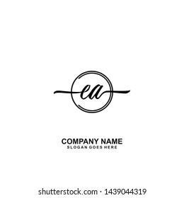 EA handwriting logo template vector