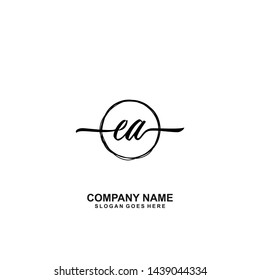 EA handwriting logo template vector