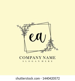 EA Initial beauty floral logo template