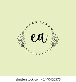 EA Initial beauty floral logo template