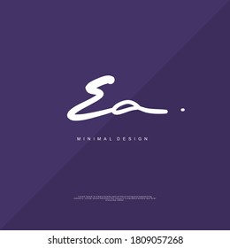 EA Initial handwriting or handwritten logo for identity. Logo with signature and hand drawn style.