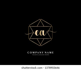 EA initial handwriting logo geometric template vector