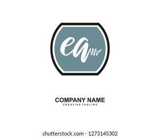 EA Initial Handwriting Logo Template Vector
