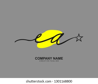 EA Initial Handwriting Logo Template Vector