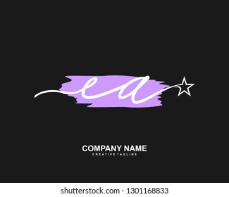 EA Initial Handwriting Logo Template Vector