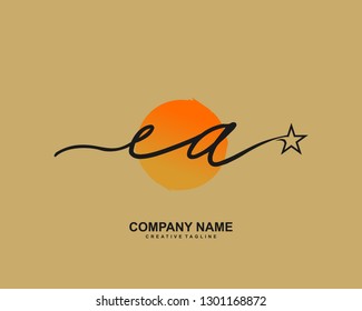 EA Initial Handwriting Logo Template Vector