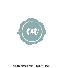 EA  Initial Handwriting logo template vector